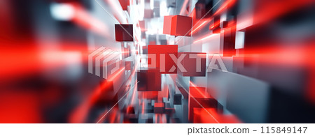 Abstract Business Background With Flying Red Squares 115849147