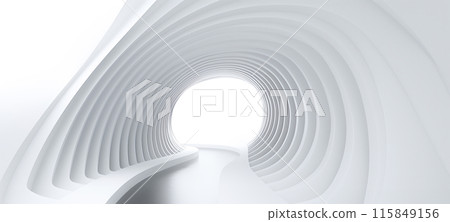 Abstract Interior Background With White Tunnel 115849156