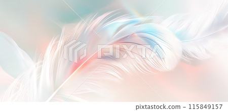 Delicate Light Background with White Feathers 115849157