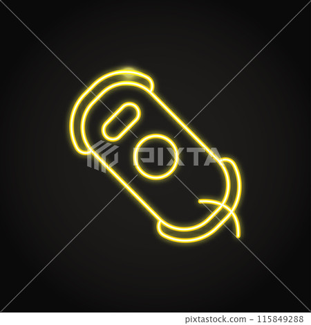 Neon window cleaning robot icon in line style 115849288