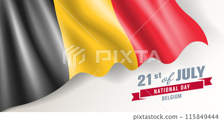 Belgium national day vector banner, greeting card 115849444