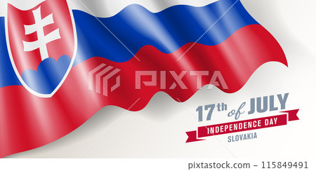 Slovakia independence day vector banner, greeting card. 115849491