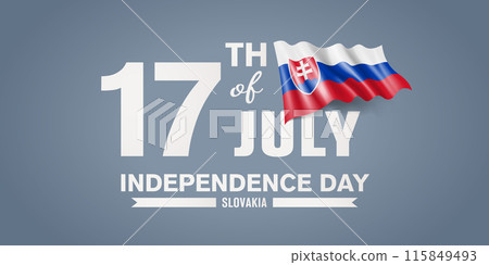 Slovakia happy independence day greeting card, banner with template text vector illustration 115849493