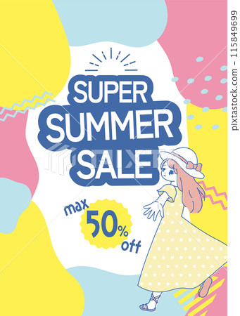 Pop fluid and girl frame sale POP flyer banner 115849699