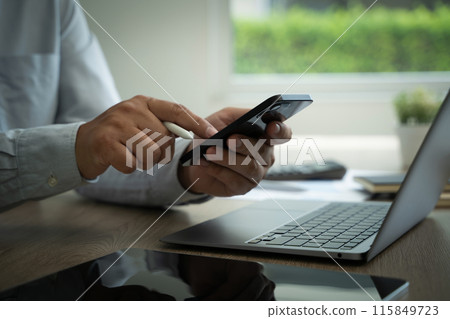 MAN work using texting  115849723