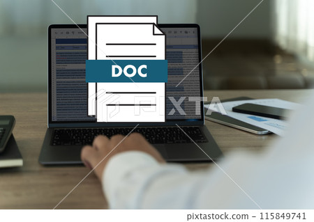 Google Doc on Laptop computer displaying Business documents Data analytics Google Docs 115849741