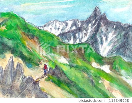 View of Mt. Yari from Okudarino-toge [Mt. Daitenjo] 115849968