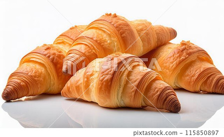 Croissants isolated on white background 115850897