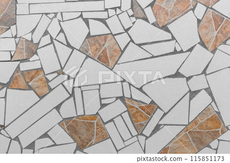 Pattern light brown paving slab floor road surface street city background texture tile urban pavement 115851173