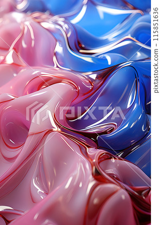 Liquid abstract pink and blue background with drops Liquid abstract pink and blue background with drops 115851636
