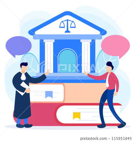 Illustration vector graphic cartoon character of law and justice Illustration vector graphic cartoon character of law and justice 115851845