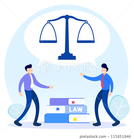 Illustration vector graphic cartoon character of law and justice Illustration vector graphic cartoon character of law and justice 115851846