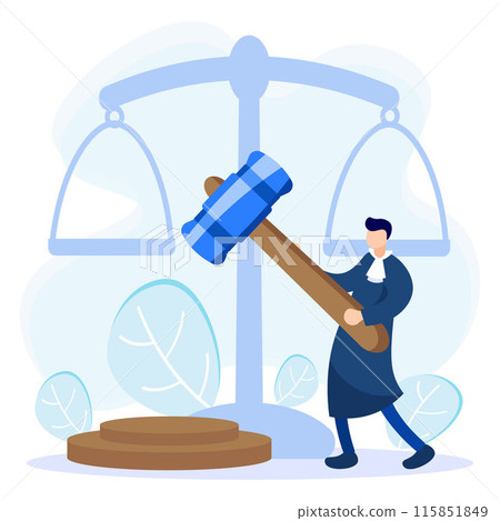 Illustration vector graphic cartoon character of law and justice 115851849