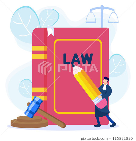 Illustration vector graphic cartoon character of law and justice 115851850