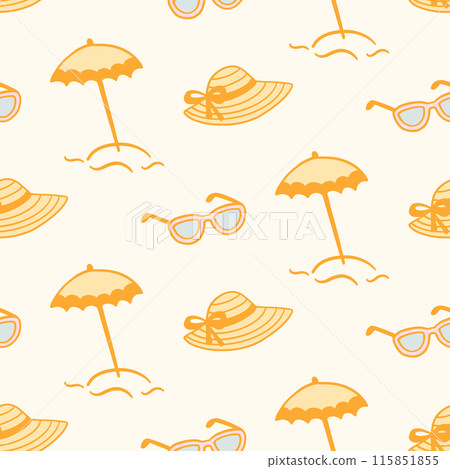 Summer beach umbrella seamless pattern background Summer beach umbrella seamless pattern background 115851855