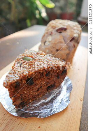 cake ,banana cake or whole grain cake and whole wheat bread or sourdough bread cake ,banana cake or whole grain cake and whole wheat bread or sourdough bread 115851870