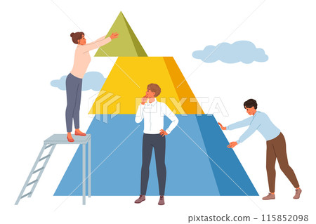 Teamwork of business people to build sustainable corporation capable of withstanding during crisis Teamwork of business people to build sustainable corporation capable of withstanding during crisis 115852098