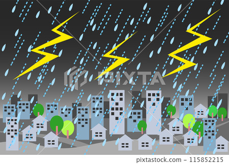 雷暴城市景觀圖 115852215