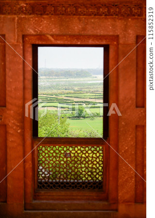 A beautiful view of Agra Fort in India A beautiful view of Agra Fort in India 115852319