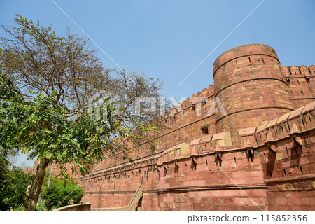 A beautiful view of Agra Fort in India A beautiful view of Agra Fort in India 115852356