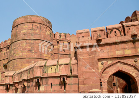 A beautiful view of Agra Fort in India A beautiful view of Agra Fort in India 115852357