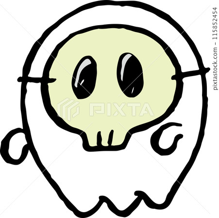 戴著骷髏面具的可愛鬼魂 115852454