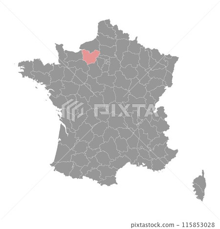 Eure department map, administrative division of France. Vector illustration. Eure department map, administrative division of France. Vector illustration. 115853028