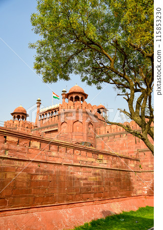 A beautiful view of the Red Fort in Delhi, India 115853230