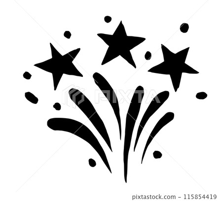 firework for american independence day. black and white illustration firework for american independence day. black and white illustration 115854419
