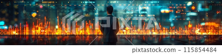 Banking business, finance and investment concept. Businessman analyzing market data, financial graph report, economic growth, business strategy, planning and solution, risk management 115854484