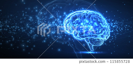 Digital brain illustration concept. Artificial intelligence, Brain science, Nervous system Digital brain illustration concept. Artificial intelligence, Brain science, Nervous system 115855728