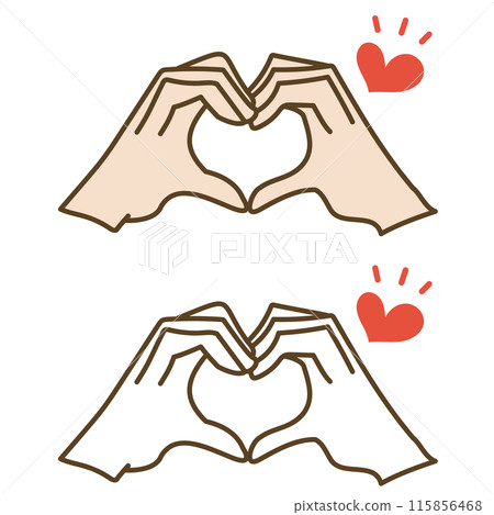 Hand heart illustration Hand heart illustration 115856468