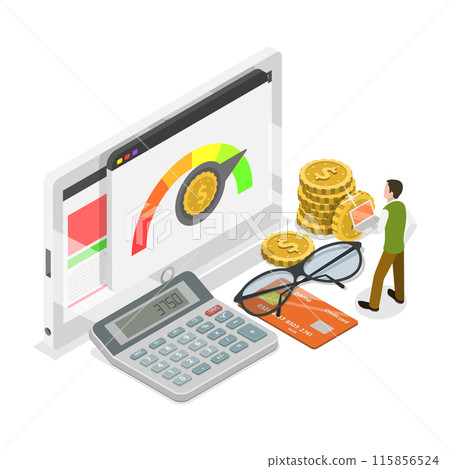 3D Isometric Flat Illustration of Personal Loan, Mortgage Approval. Item 1 3D Isometric Flat Illustration of Personal Loan, Mortgage Approval. Item 1 115856524