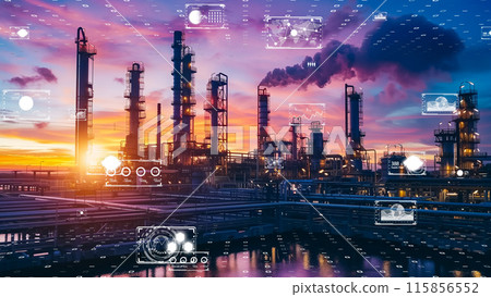 Image of a modernized factory using digital technology and AI 115856552