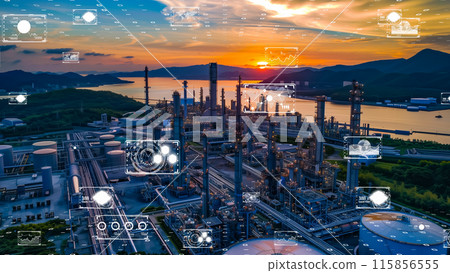 Image of a modernized factory using digital technology and AI 115856555