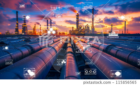 Image of a modernized factory using digital technology and AI Image of a modernized factory using digital technology and AI 115856565