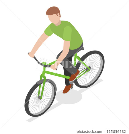 3D Isometric Flat Illustration of Green Energy Transport Set, Environmentally Friendly Transportation. Item 4 115856582