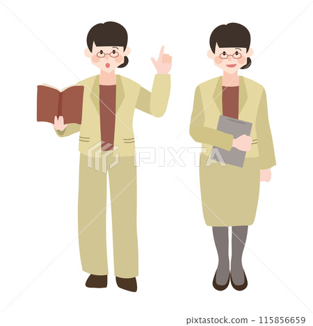 女老師教課手繪向量圖 女老師教課手繪向量圖 115856659