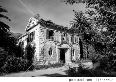 Abandoned former hotel near Dubrovnik, left during Jugoslavian war 1991 Abandoned former hotel near Dubrovnik, left during Jugoslavian war 1991 115856698