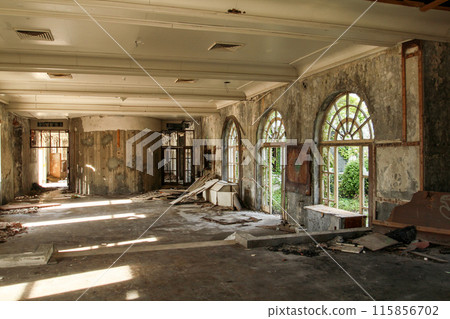 Abandoned former hotel near Dubrovnik, left during Jugoslavian war 1991 Abandoned former hotel near Dubrovnik, left during Jugoslavian war 1991 115856702