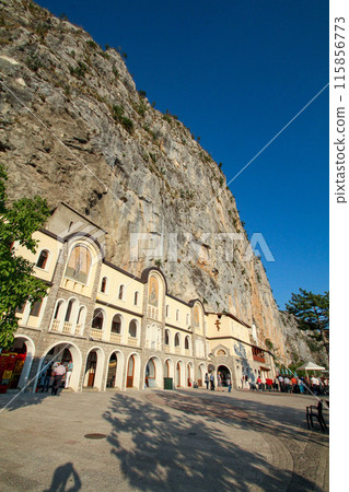 Famous monastery Ostrog, important place of pilgrimage for orthodox Serbians Famous monastery Ostrog, important place of pilgrimage for orthodox Serbians 115856773