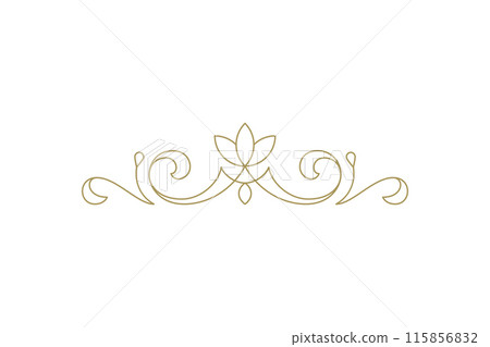 Vintage ornament swirl text divider filigree calligraphic vector illustration 115856832