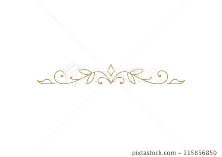 Vintage ornament swirl text divider filigree calligraphic vector illustration 115856850
