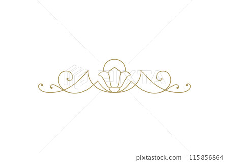 Vintage ornament swirl text divider filigree calligraphic vector illustration 115856864