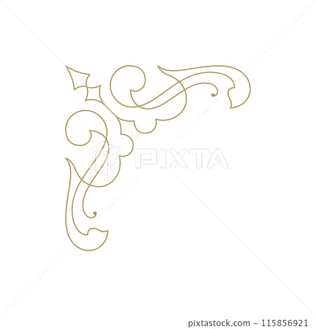 Decorative vintage ornament frame corner vector design element 115856921