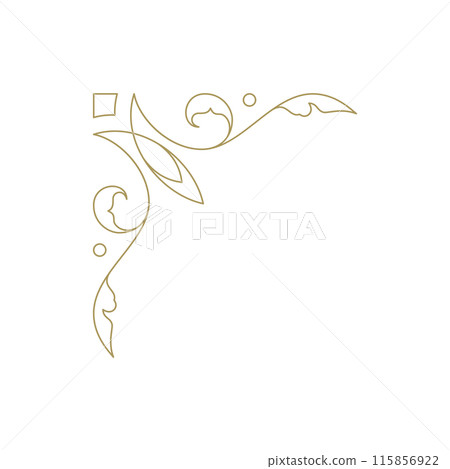 Decorative vintage ornament frame corner vector design element 115856922