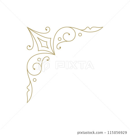 Decorative vintage ornament frame corner vector design element 115856929