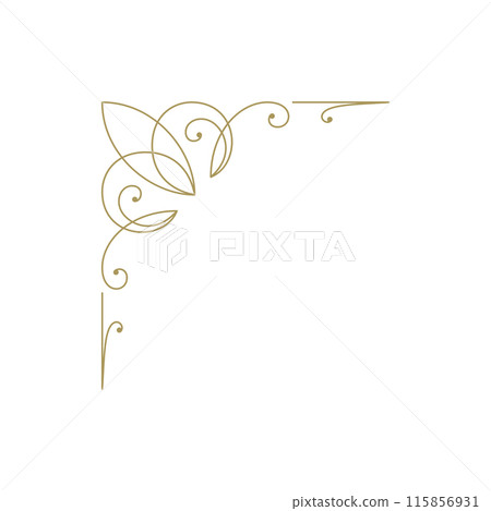 Decorative vintage ornament frame corner vector design element 115856931