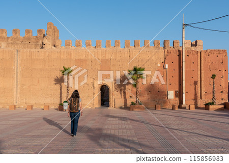 Scenic city wall of ancient Moroccan Taroudannt Scenic city wall of ancient Moroccan Taroudannt 115856983