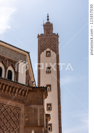 Richly ornated Mohammed V mosque in downtown Agadir Richly ornated Mohammed V mosque in downtown Agadir 115857030
